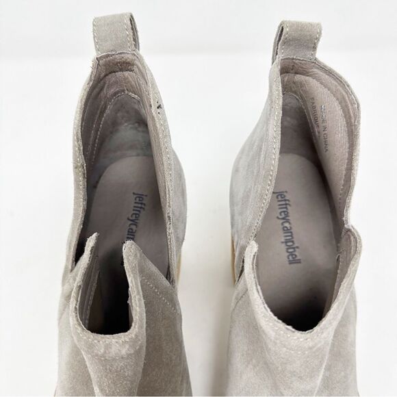 Jeffery Campbell Suede Square Toe Grey Ankle Boots 11 - Picture 3 of 6